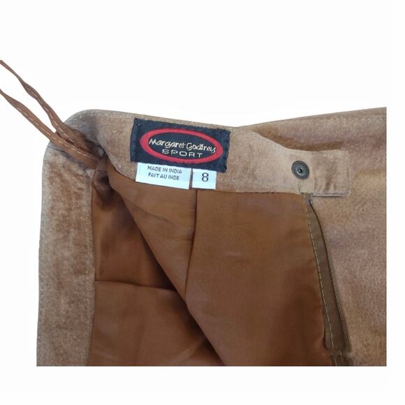 MARGARET GODFREY Vintage Suede Maxi Skirt Size 8 Tan High Waisted Fall Winter - Picture 9 of 12